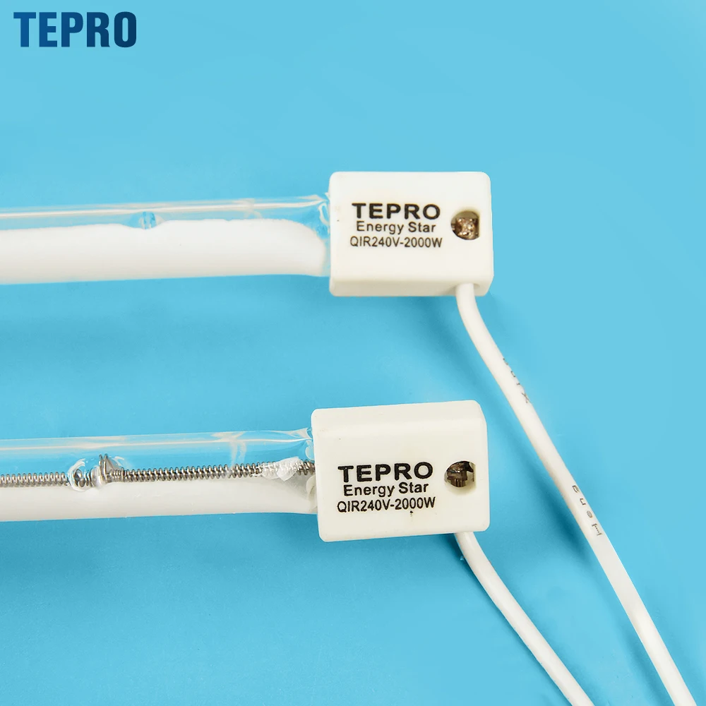 QIR240-2000/водостойкий керамический базовый материал 2450k красный свет инфракрасные нагревательные галогенные лампы для обогрева пищевых продуктов