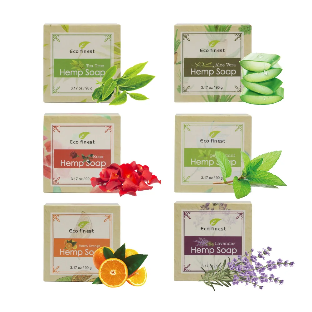 Hot Selling Private Label 100% Natural Ingredients Handmade Whitening Organic Hemp Soap