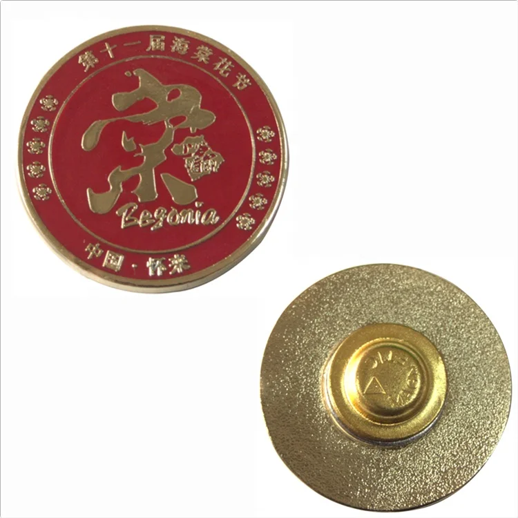 quality round hard enamel bespoke magnet badges in China