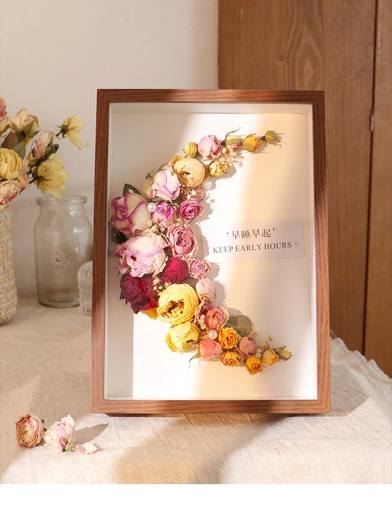 Dried Flower Photo Frame DIY Three-Dimensional Hollow Specimen Finished Flower Preservation Rose Flower Handmade Gift