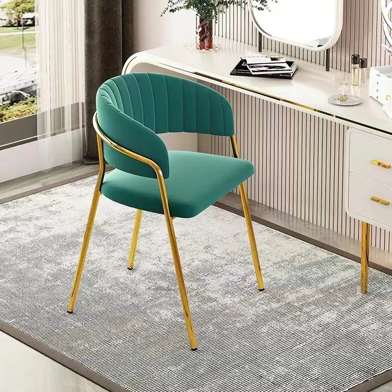 World Popular Modern Hotel Dining Furniture Green Velvet Dining Chair With Gold Legs