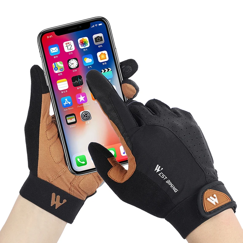  Велосипедные перчатки WEST BIKING водонепроницаемые с закрытыми пальцами для горных