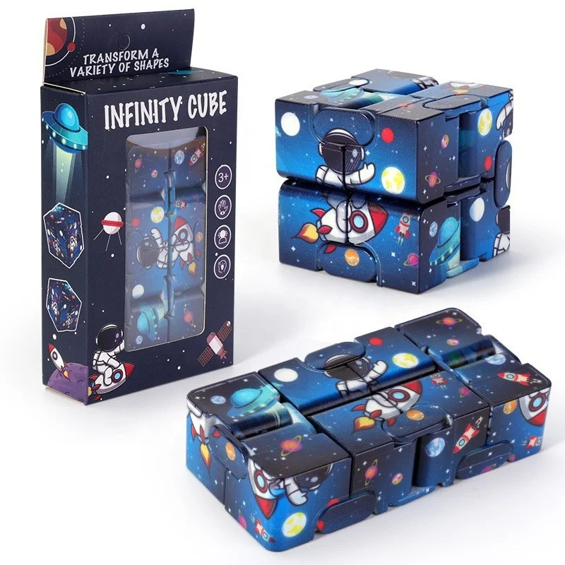 Fidget Cubos Juguetes Antiestres Plastic Anti Stress Relief Galaxy Folding Infinity Cube Puzzle A Magic Fidget Cube Sensory Toys