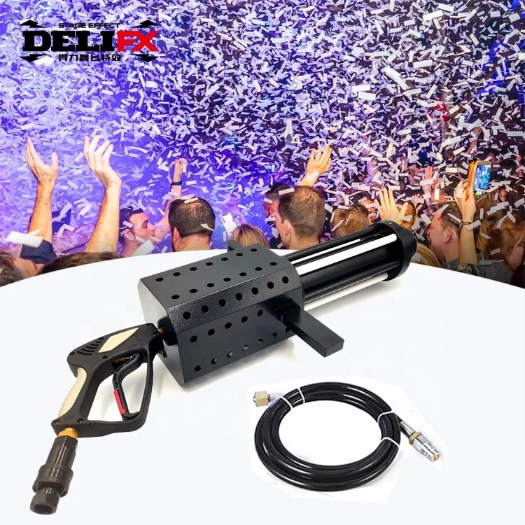 Powerful CO2 gas driven handheld portable Confetti storm machine 6-8 meters spray hight LED color paper gun confetti blower