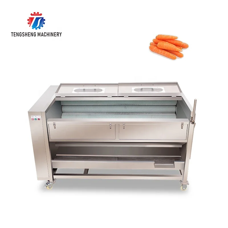 Automatic Potato Taro Horseshoe Asparagus Root Vegetable Brush Sealed Washing Peeler Peeling Machine Food Processor