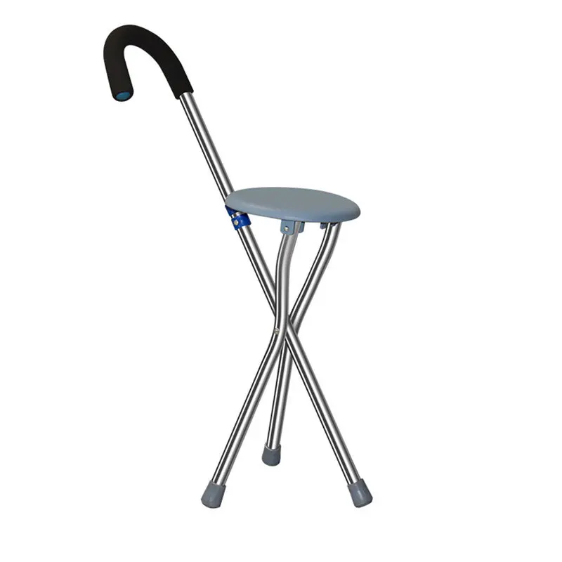 Hot Sale Multifunctional Baston Silla Plegable Walking Stick Chair 85cm Folding Cane for Elderly Crutch With Stool Seat