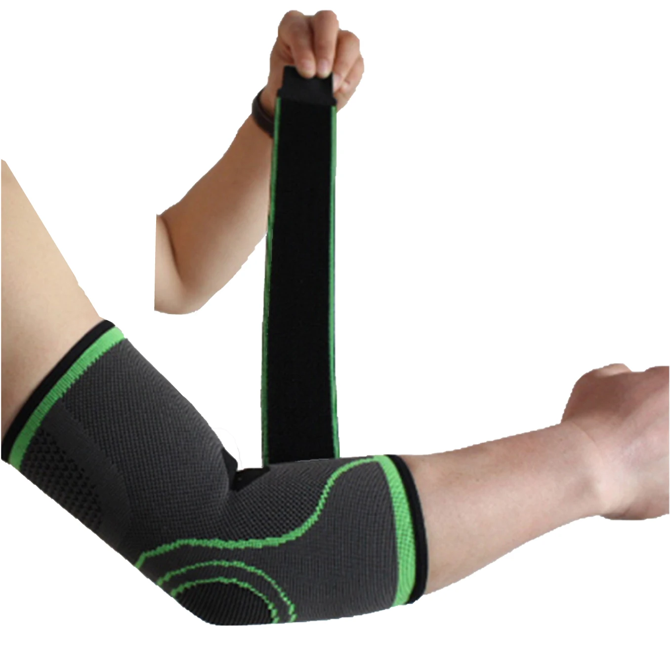 Feiyali Adjustable Compression Belt Fitness Knitted Sport Basketball Sleeve Elastic Customized Tennis Strap Elbow Support