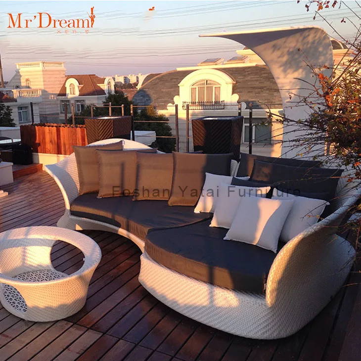 Водонепроницаемый высокое качество 5 звездочный отель стиль современный ротанга на открытом воздухе обеденный стол и стул