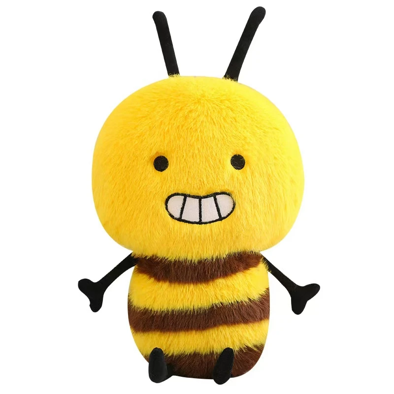 Custom Bee Plush Toy Cartoon Animals Happy Bee Stuffed Toy