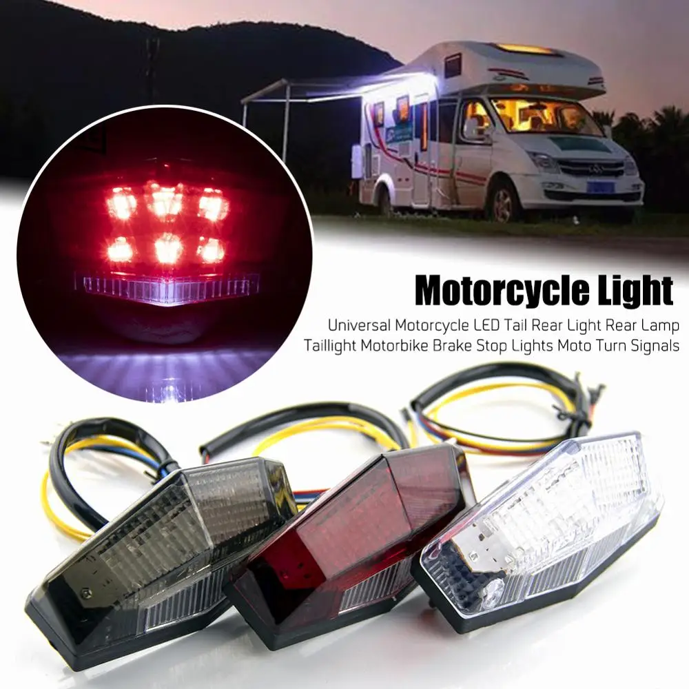 1Pc Universal Stop Brake Lights Motorcycle Signal Indicator Motorbike Blinker Turn Signals 11 LED Tail Light Moto Accessories