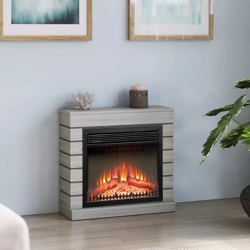 23inch remote control electric fireplace with master flame and mantel no heat