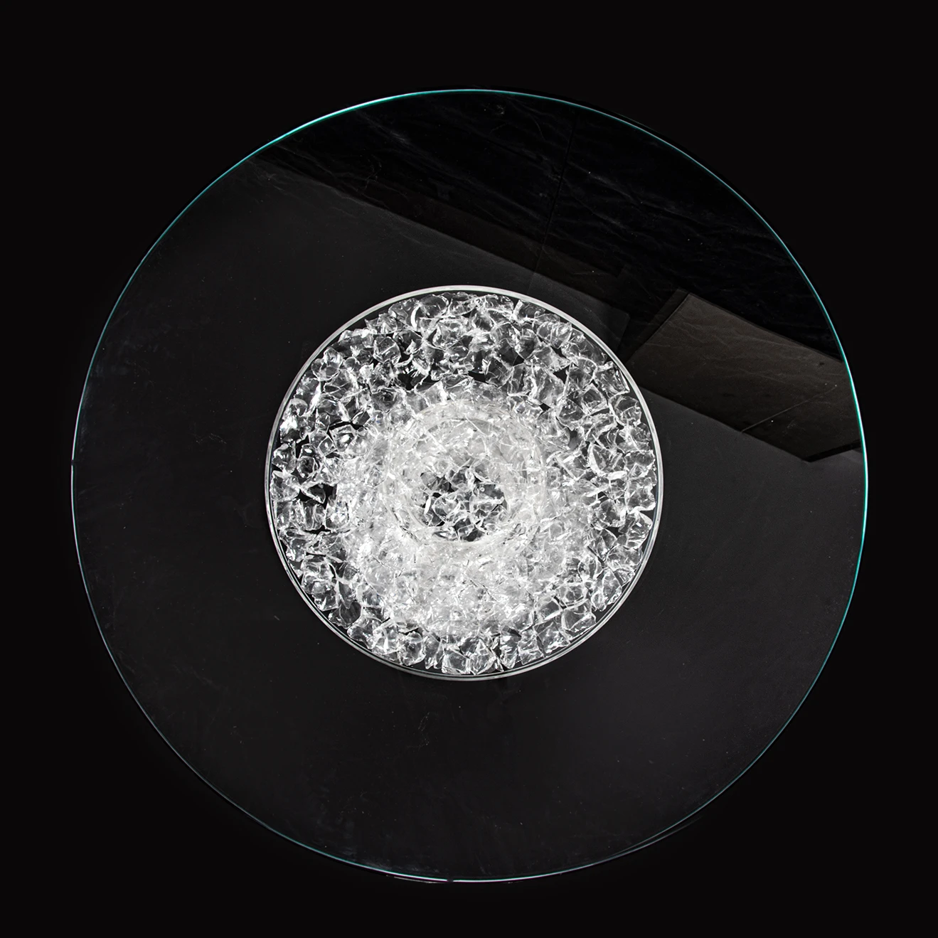 Dining room furniture round marble wood table top with rotating lazy susan aluminum table base marble dining table