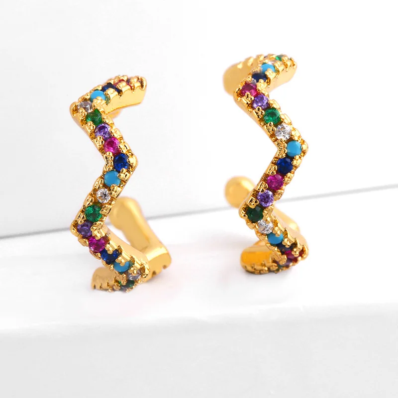 
Earrings Conch Ear Cuff With Stones Multicolor Earrings 925 Sterling Sliver Earrings For Women Jewelry 