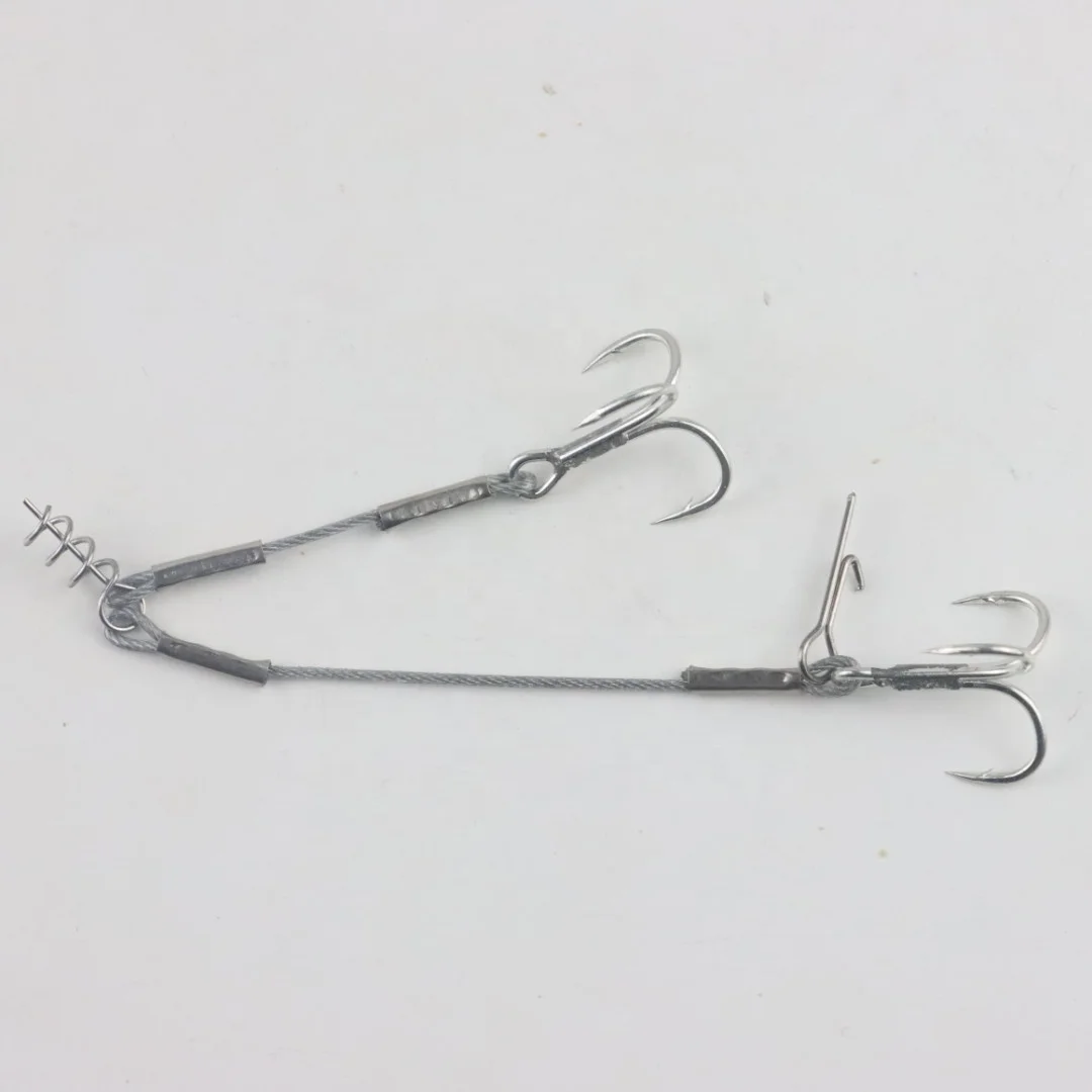 Screw Head Twin Fishing Hook Sets Fishhook High-carbon Steel Tackle Fishing Bass Lures Hook Kit Saltwater