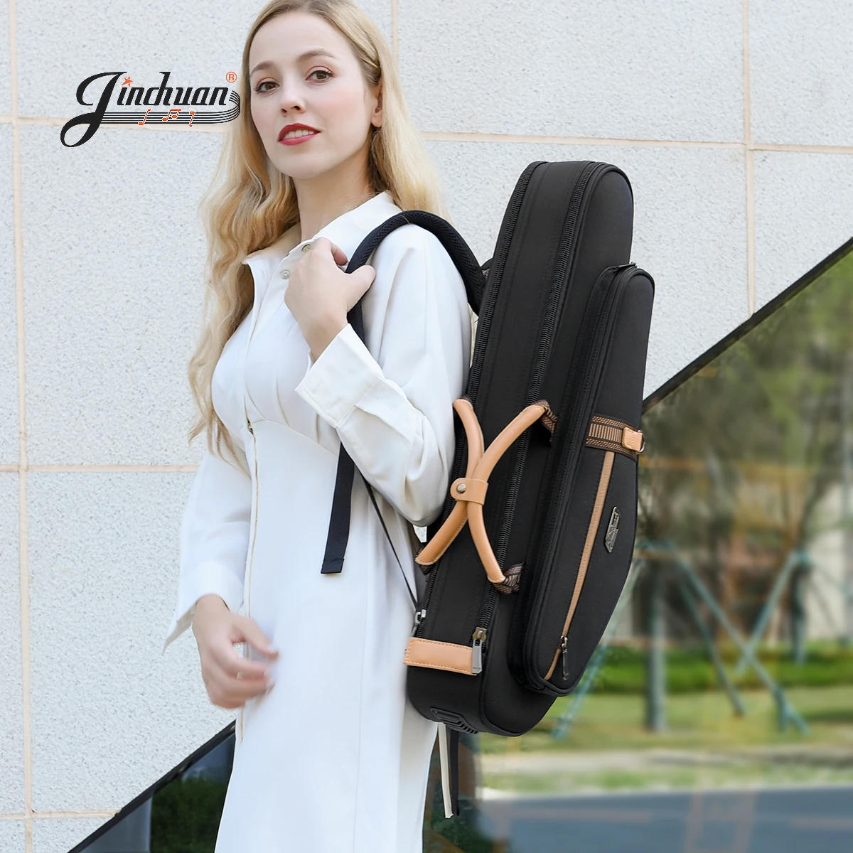 custom waterproof thick soft case with double strap alto saxophone bag