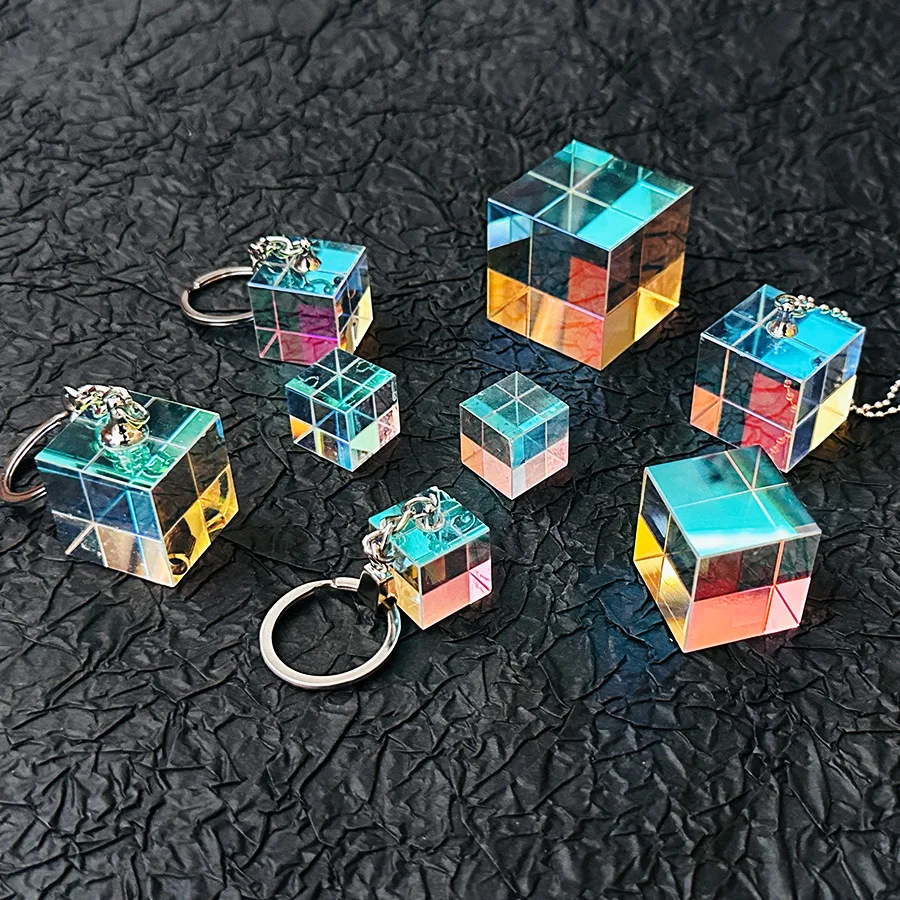 Настраиваемые кристаллические изделия с покрытием X-cube световые оптические окрашенные кристаллы комбинированные кубические призмы
