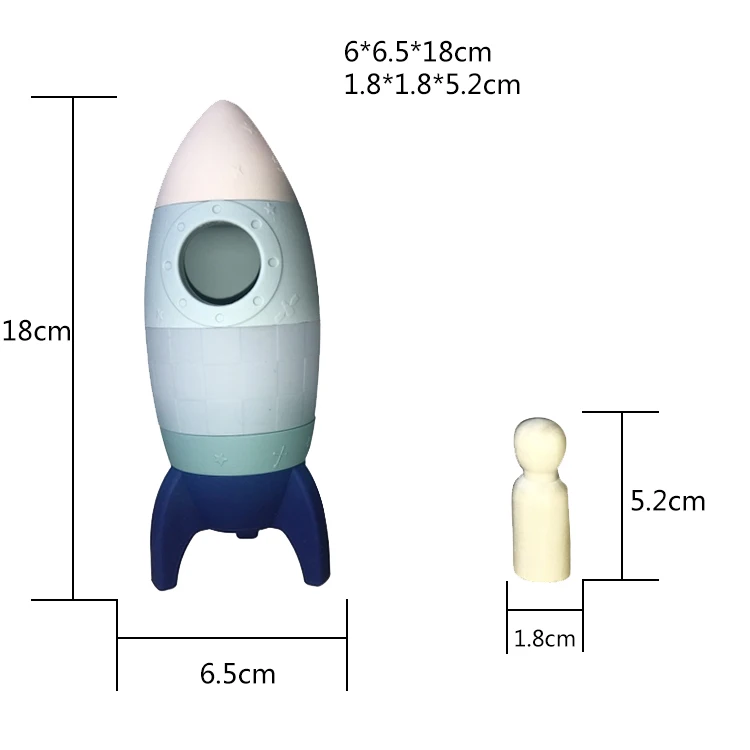 MHC New Arrival Silicone Rocket Baby Teeth Brush Decoration Ornament Toy