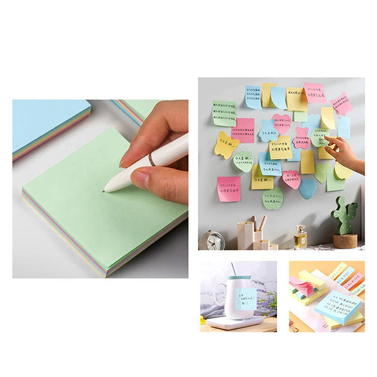 Custom Shape 3D Paper Memo Pad Round  color notepad Logo Sticky Notes