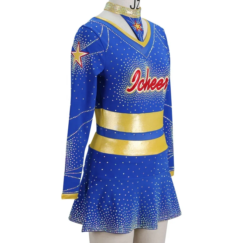 Custom Wholesale School All Star Dance Rhinestone Girls Youth For Kids Blank Cheer Uniforms Cheerleading Costume Outfits
