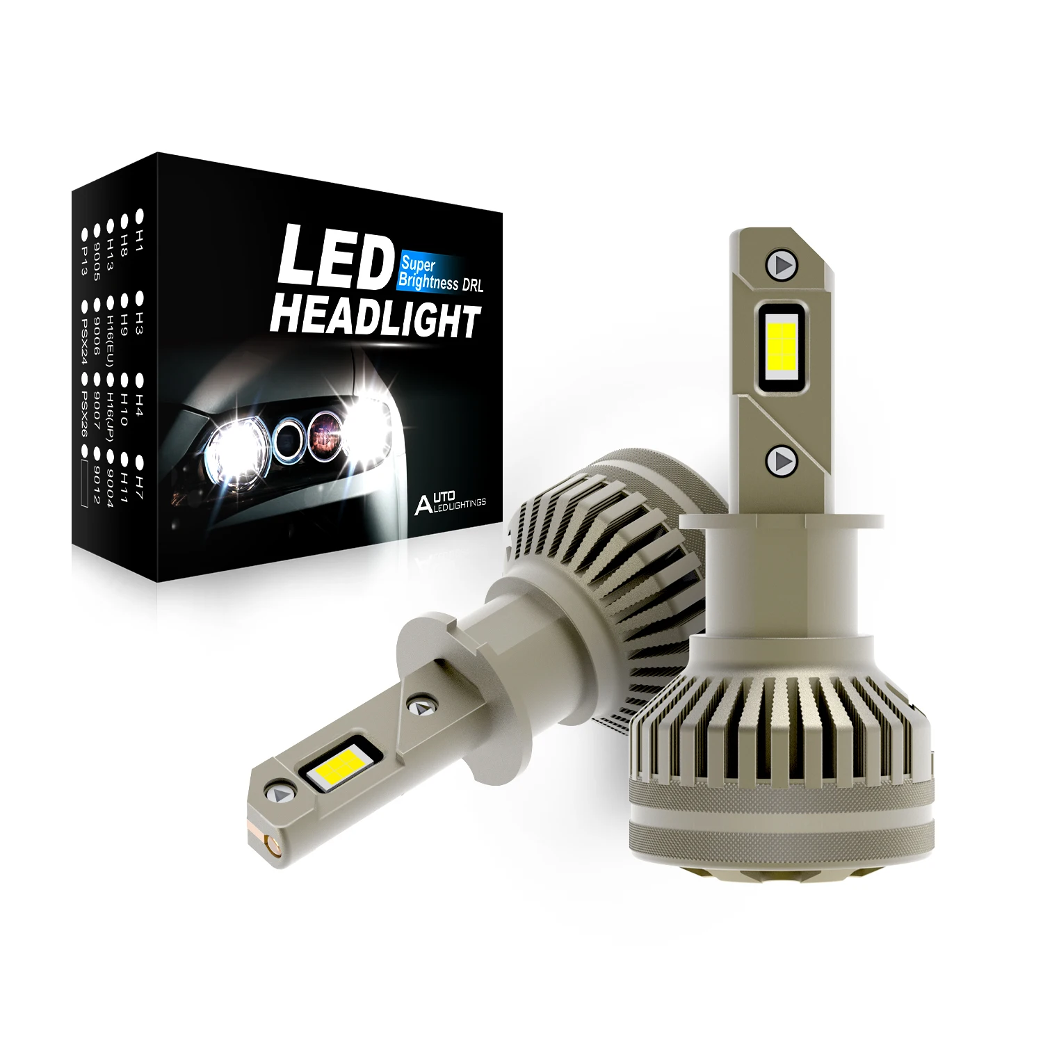 LEISHEN Led Headlight H1 H4 H3  100w 20000LM Auto Headlight Led Car lights Automotive Accessories with car led bulbs