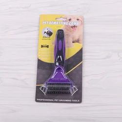 Amazon hot selling double side pet cat dog stainless steel grooming knotted hair removal dematting brush comb wholesale 2021