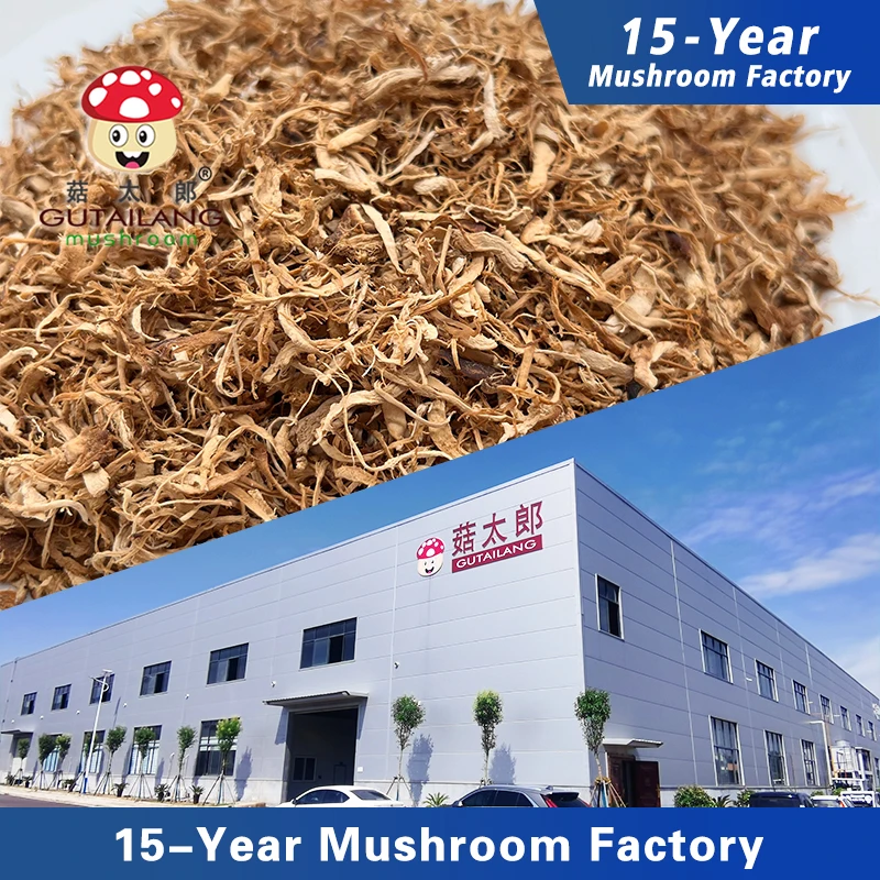 Dried Shredded Shiitake mushroom stalk fine shreds mushroom stem raw materials for plant based meat vegetarian food vegan meat