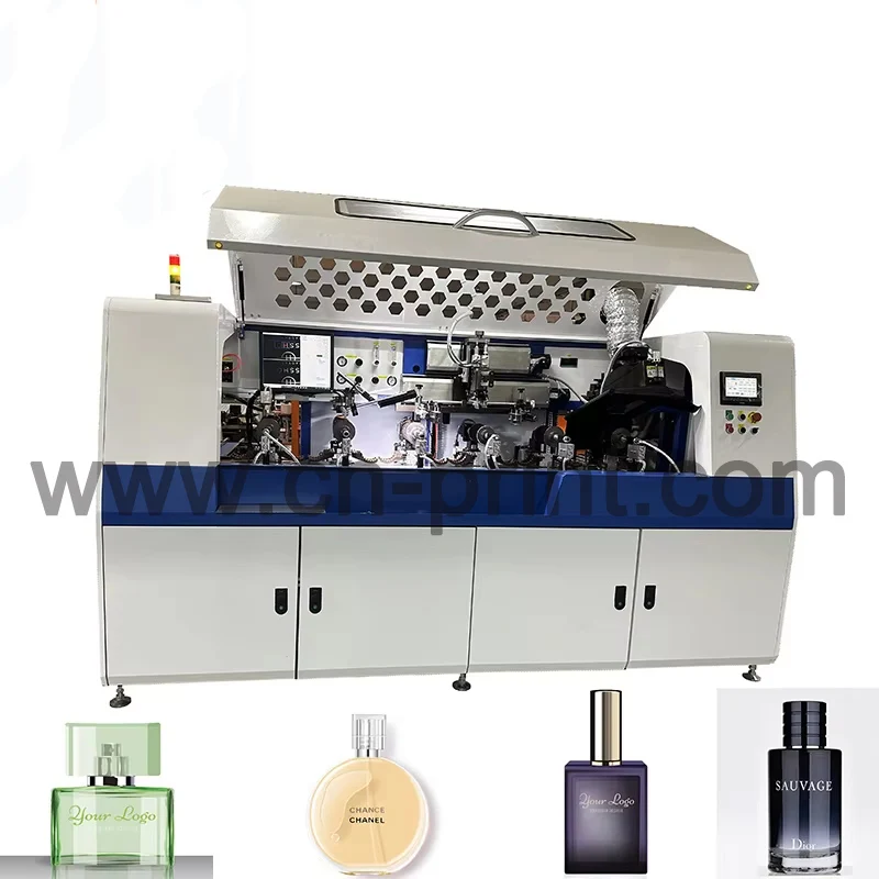 LC Brand CNC fully Automatic Screen Printer machine  for drink glass bottle/ bottle manufacturers/body spray bottle