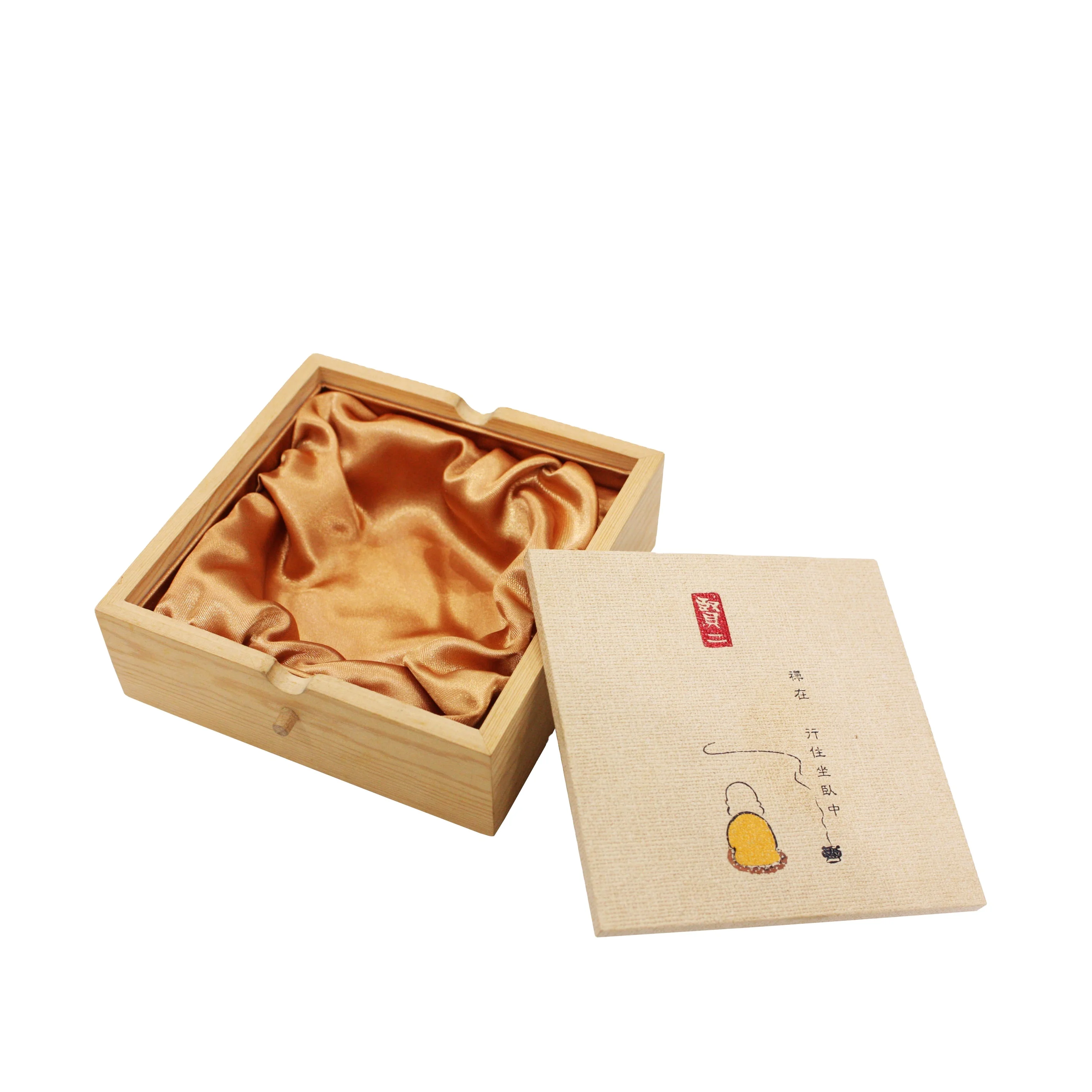 Wooden Tea Box Storage Packaging Gift Custom Pine Wood Box with Lid