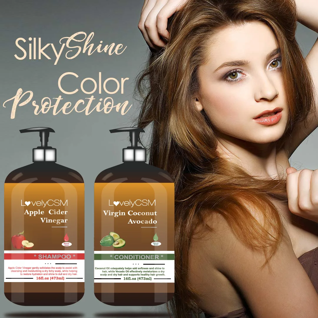 Wholesale OEM Biotin Karatin Apple Cider Vinegar Shampoo Growth Hair Coconut Conditioner Organic Paraben Sulphate Free Shampoo