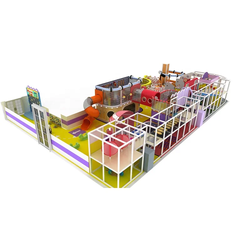 
Customized fresh theme commercial residential kids games indoor playground equipment with ball pool pvc slide 