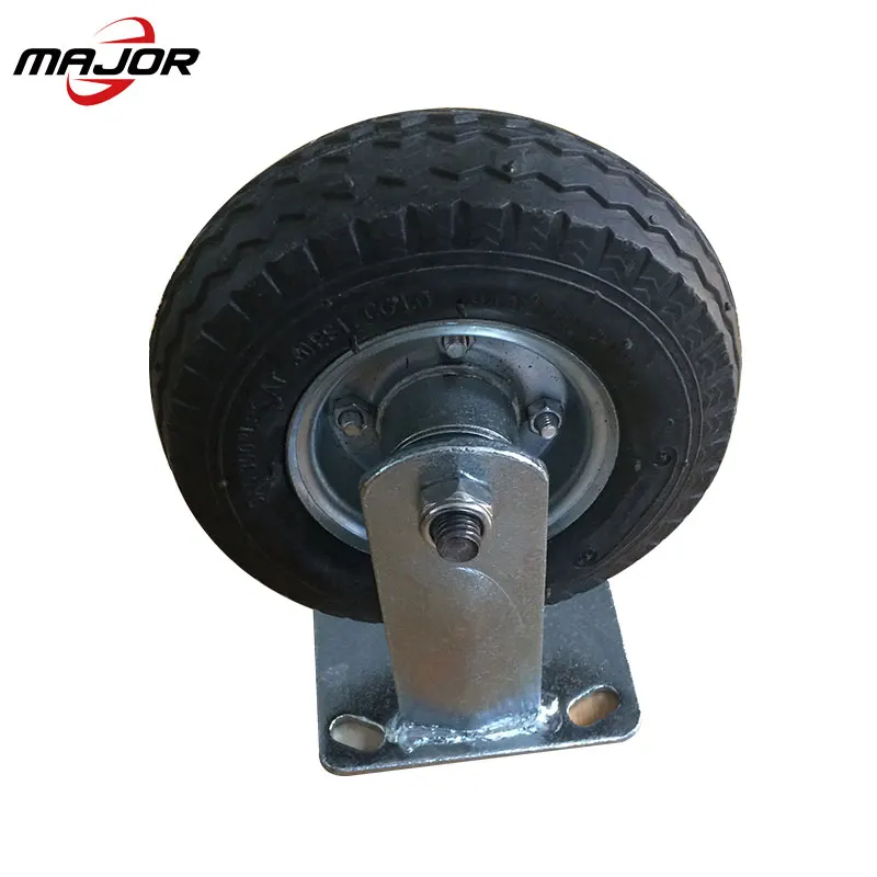6 inch pneumatic inflatable rubber fixed swivel rigid caster wheel for hand truck