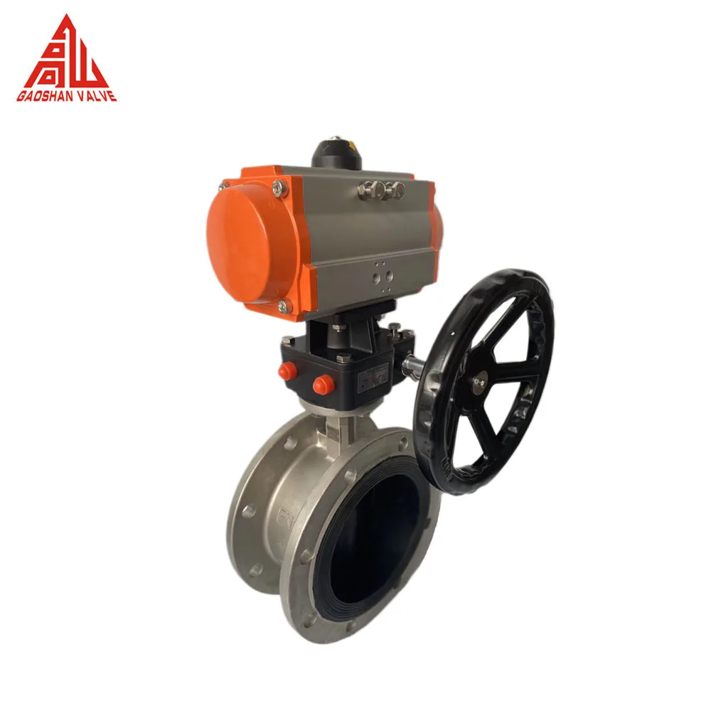 Butterfly Valve 4 Inch Stainless Steel Flange Gearbox And Pneumatic Butterfly Valve