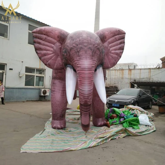 Hot sale 3m tall inflatable colorful elephant animal model for event decoration
