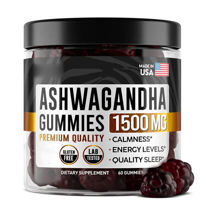 Wholesale Custom Achaguanda Vegan Supplements Gummies Ashwagandha Root KSM-66 Relax Ashwagandha Gummies