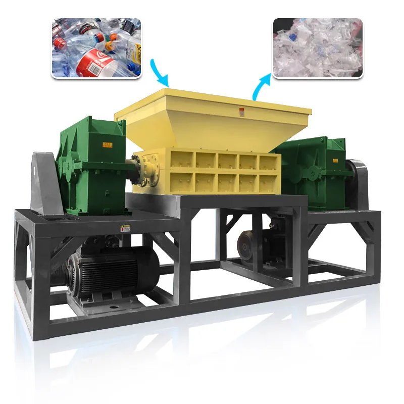 Industrial Double Shaft Shredder for Large Hollow Drums and Barrel Plastic Products Crushing and Recycling