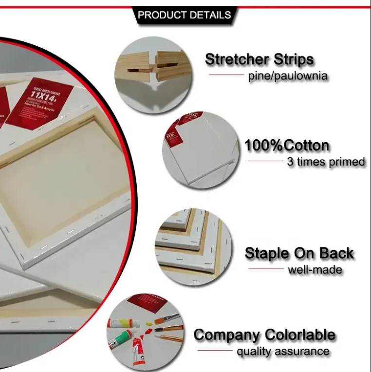 Canvas Boards for Painting, Pack of 10, 11 x 14 Inches, Blank White Canvas Panels