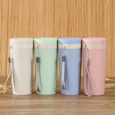 Reusable Eco-friendly Biodegradabl Travel Coffee Mug Wheat Straw Drinking Cup