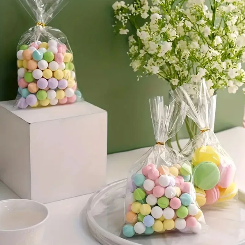 Clear Plastic Flat Treat Bags For Bakery Transparent Toast Bread Packaging Bag BOPP Flat Pocket Baked Food Plastic Bag