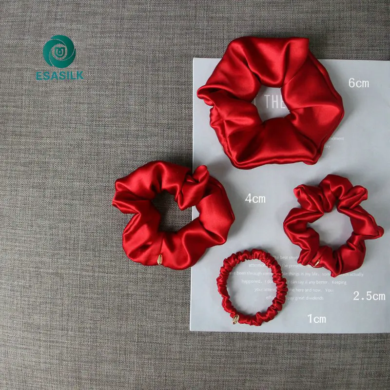 Hair accessories thin silk scrunchies 100% mulberry silk hair ties