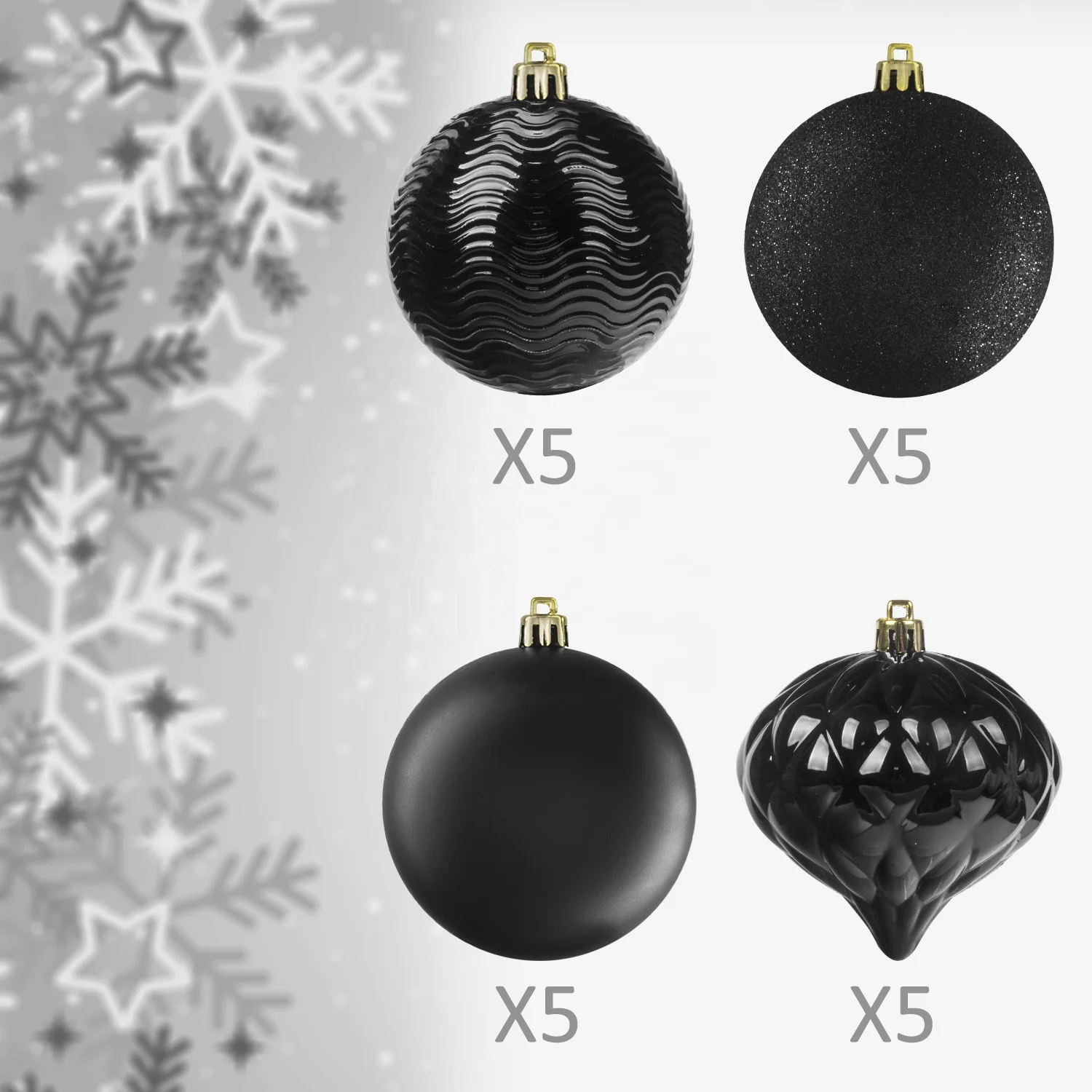 graduation decoration hanging balls plastic ball set 40mm 60mm 80mm 100mm Black graduation decoration