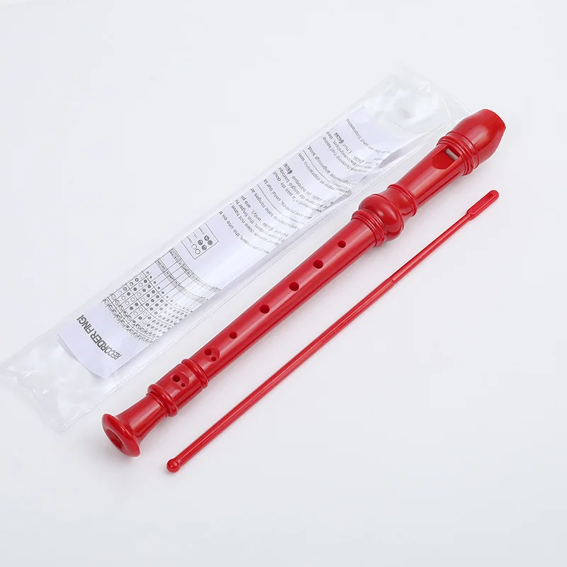 8 Hole Long Flute Clarinet Vertical Flute ABS Musical Instrument Music Education with Cleaning Stick for Children And Beginner