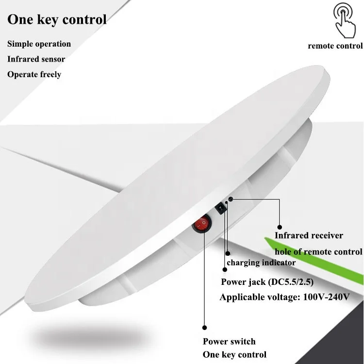 60CM Big Load 100KG Remote Control Turntable Automatic Rotary Stand Revolving Platform Electric Rotating Display Stand Base