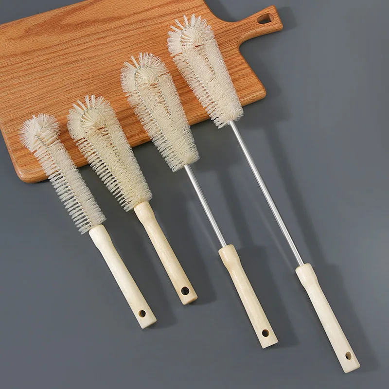 Wholesale Bottle Brush Cleaning Long Handle Small Water Cup Wooden Hand Cleaning Brush