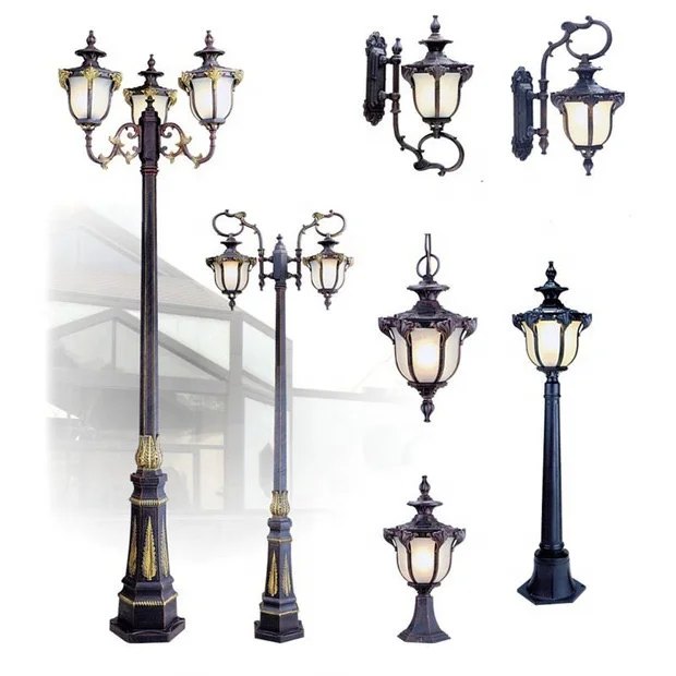 European style courtyard light double head  three head community street light outdoor waterproof garden light