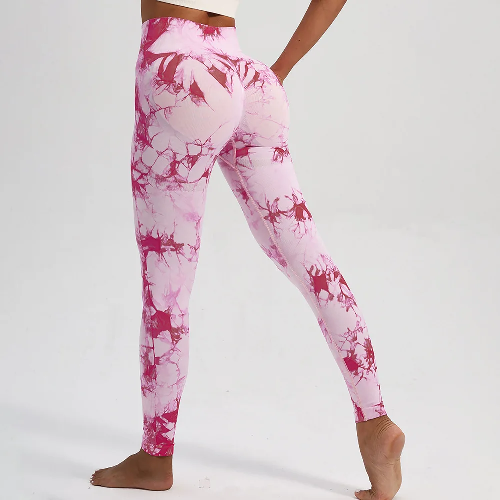 High quality, non fading fashionable tie dye hip lifting training hip exercise yoga leggings outdoor casual wear