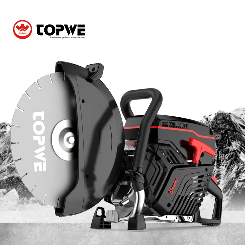 TOPWE K1260 Top Ranking Wall Sawing Machine 74cc Disc Cutter Single Cylinder Walk-behind Concrete Saw