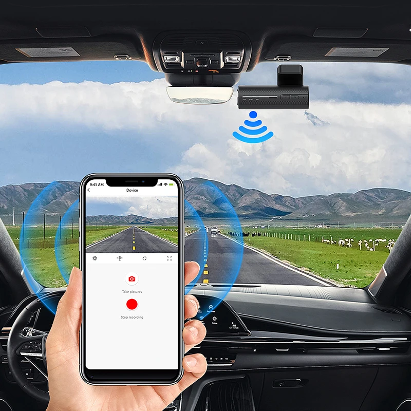 4K Dash Cam 2160P Встроенный GPS Wi-Fi Автомобильный видеорегистратор 24 часа в сутки для парковочной системы 1440P Обратный HD ночное видение 140 FOV запись
