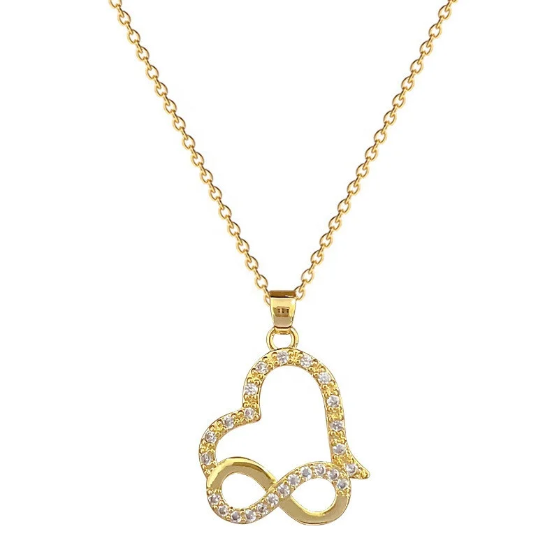 Patterned picture frame open locket hollow diamond heart necklaces number 8 stainless steel for women