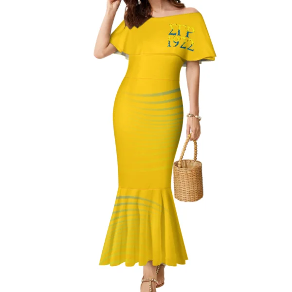 New Arrivals Sigma Gamma Rho Fraternity Design Custom Business Casual 8XL Flared Sleeve Top And Puletasi Mermaid Skirt