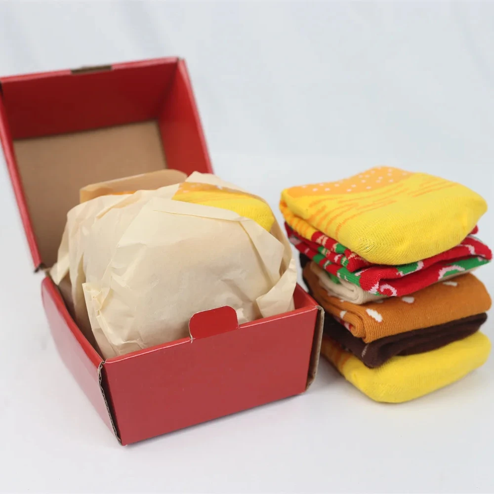 Cmax Custom Made Socks Design Pizza Creative Pizza Socks Hamburger Box Socks